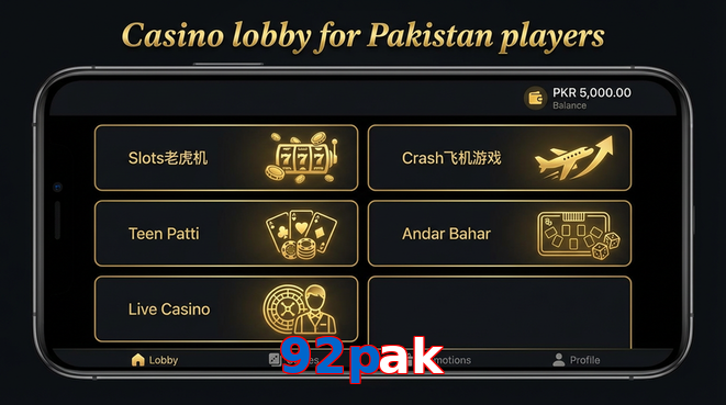 Lobby view of 92Pak for Pakistan users